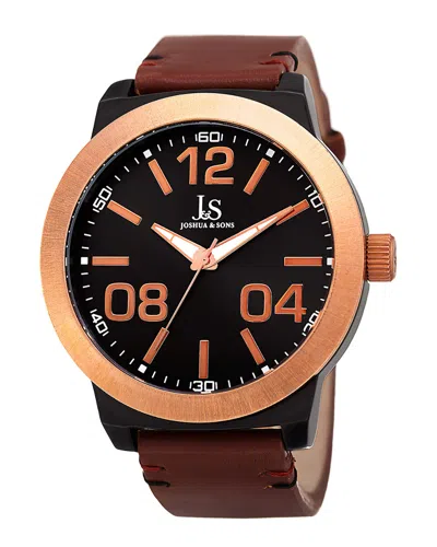 Joshua And Sons Joshua & Sons Men's Leather Watch