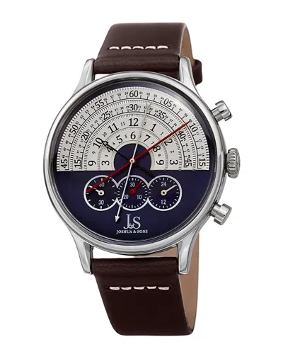 Joshua And Sons Joshua & Sons Men's Leather Watch In Metallic