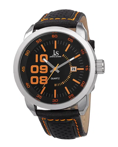 Joshua And Sons Joshua & Sons Men's Leather Watch In Black