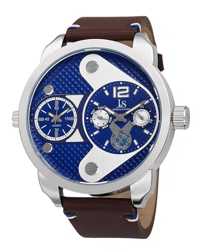 Joshua And Sons Joshua & Sons Men's Leather Watch In Brown
