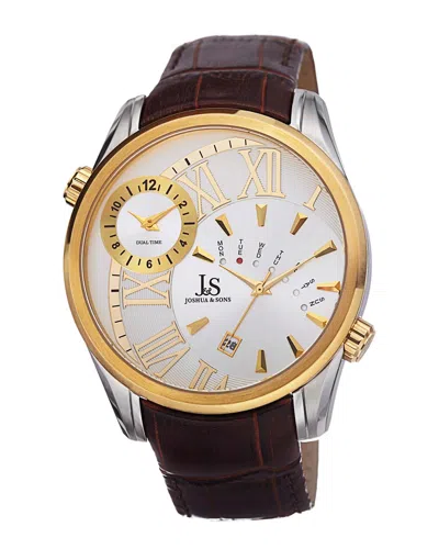 Joshua And Sons Joshua & Sons Men's Leather Watch In Multi