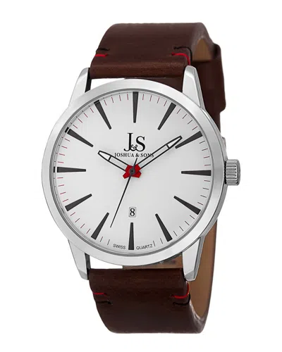 Joshua And Sons Joshua & Sons Men's Leather Watch In Multicolor