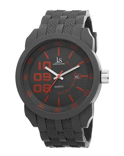 Joshua And Sons Joshua & Sons Men's Silicon Watch In Black
