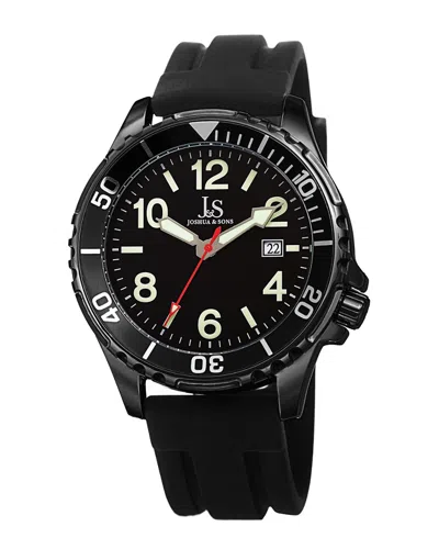 Joshua And Sons Joshua & Sons Men's Silicone Watch In Black