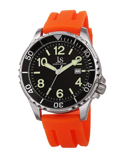 Joshua And Sons Joshua & Sons Men's Silicone Watch In Orange