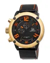 Joshua And Sons Joshua & Sons Gold-tone Multifunction Quartz Black Dial Men's Watch Js70yg