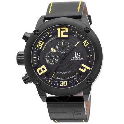 Joshua And Sons Joshua & Sons Multifunction Black Dial Black Leather Men's Watch Js70yl In Neutral
