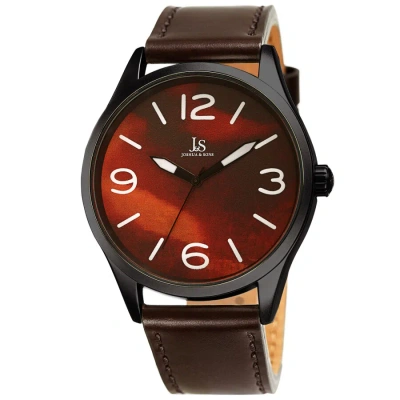 Joshua And Sons Quartz Red Dial Men's Watch Jx144br In Burgundy