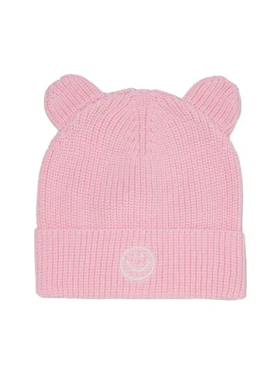 Joshua Sanders Bear Ear Knitted Beanie In Pink