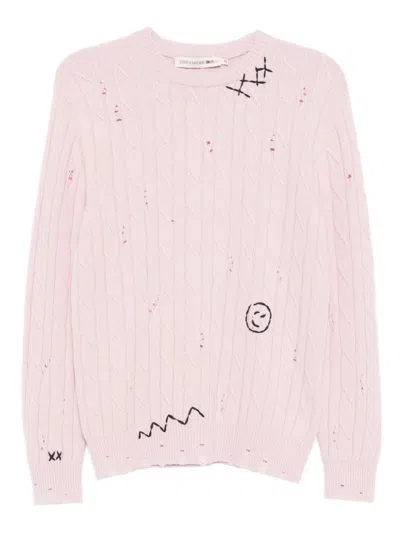 Joshua Sanders Distressed Jumper In Pink