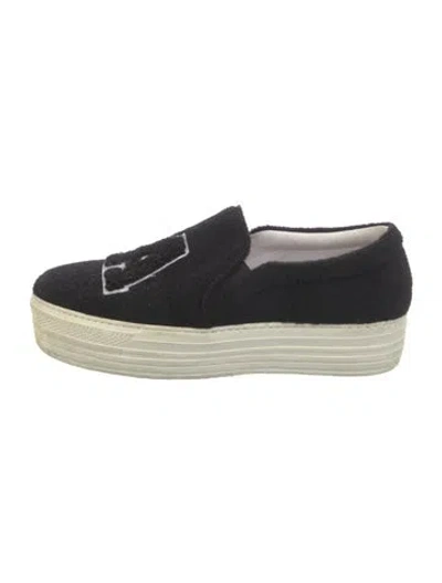 Pre-owned Joshua Sanders Embroidered Accent Sneakers In Black