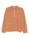 Joshua Sanders Embroidered Fleece Zip-up Sweatshirt In Orange
