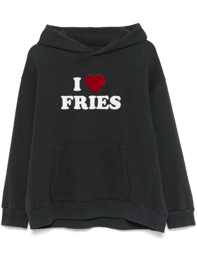Joshua Sanders Flocked-slogan Hoodie In Schwarz