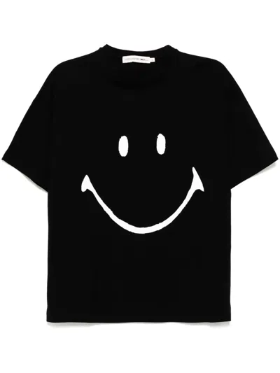 Joshua Sanders Glittered-smiley T-shirt In Black