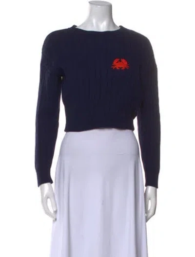 Pre-owned Joshua Sanders Graphic Print Crew Neck Sweater W/ Tags In Blue