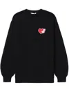 Joshua Sanders Heart-motif Cotton Jumper In Black