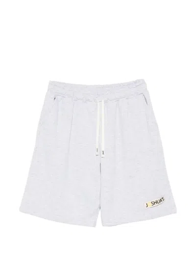 Joshua Sanders Logo-tag Drawstring Track Shorts In Gray