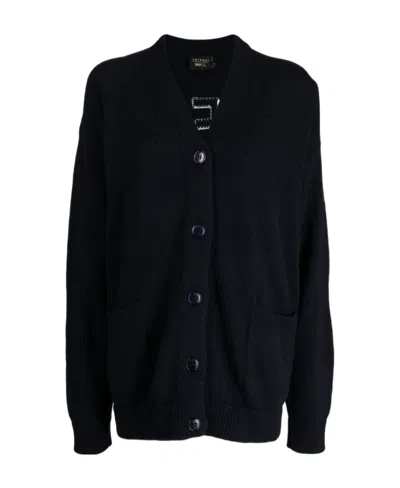 Joshua Sanders Long-sleeved V-neck Knitted Cardigan In Black