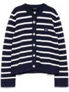 Joshua Sanders Striped Knit Cardigan In Blue