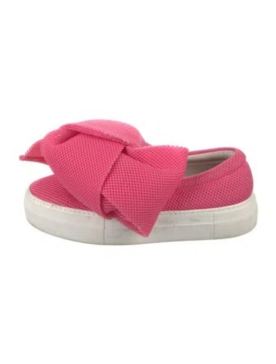 Pre-owned Joshua Sanders Mesh Printed Slingback Flats In Pink