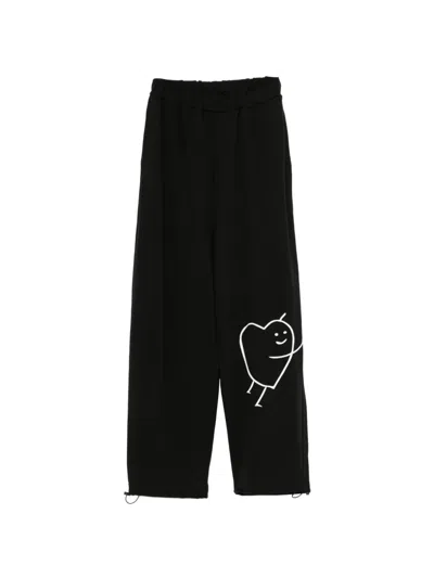 Joshua Sanders Outline Heart Pants In Black