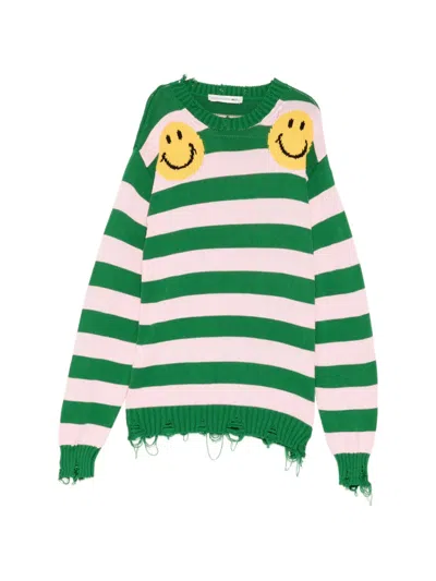 Joshua Sanders Paddrd Smiley Sweater In Green