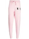 Joshua Sanders Patterned Intarsia-knit Tapered Track Pants In Pink