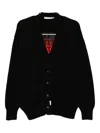 Joshua Sanders Slogan-embroidered Cardigan In Black