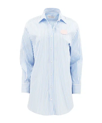 Joshua Sanders Slogan-print Striped Shirt In White