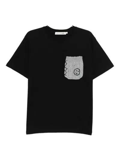Joshua Sanders Smile-embroidered T-shirt In Black