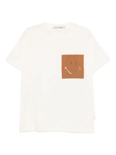 Joshua Sanders Smile-embroidered T-shirt In White