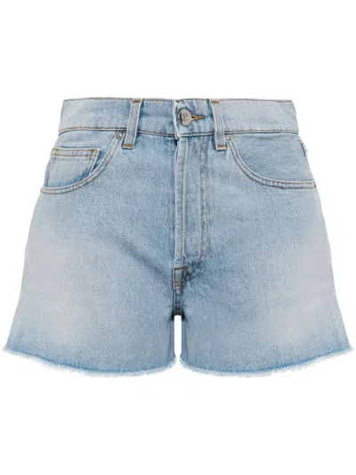 Joshua Sanders Smiley-face Denim Shorts In Blue