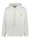 Joshua Sanders Smiley-face Drawstring Hoodie In White