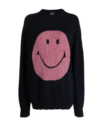 Joshua Sanders Smiley Face Pattern Sweater In Black