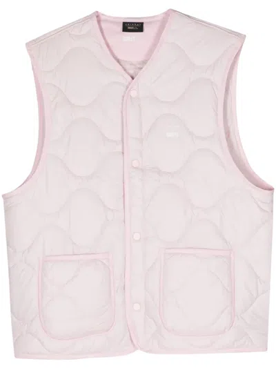 Joshua Sanders Smiley Face-print Quilted Vest In Pink