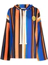 Joshua Sanders Smiley-patch Striped Cotton Hoodie In Multicolour