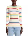 Joshua Sanders Smiley Premium Crew Neck Striped Sweater In Multicolor In Multi