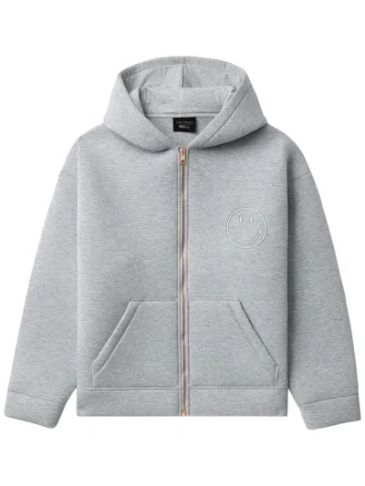 Joshua Sanders Smiley Zip-up Hoodie In Grey