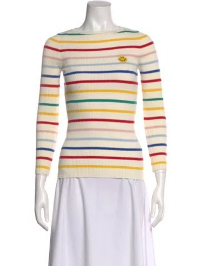 Pre-owned Joshua Sanders Striped Bateau Neckline Sweater W/ Tags In Neutral