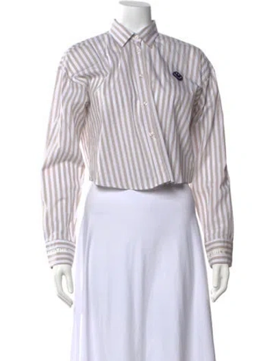 Pre-owned Joshua Sanders Striped Long Sleeve Button-up Top W/ Tags In Multicolor