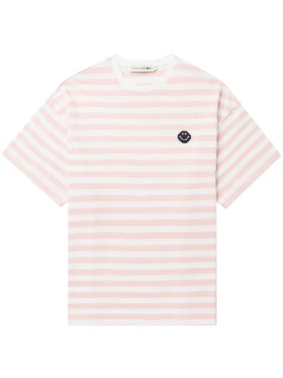 Joshua Sanders Striped Pixel T-shirt In Pink