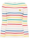 Joshua Sanders Striped Ribbed Crewneck Sweater In Neutrals