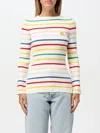 Joshua Sanders Striped Ribbed Crewneck Sweater In Bunt