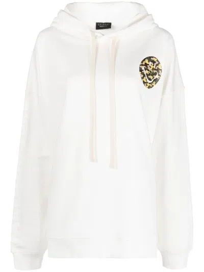 JOSHUA SANDERS WHITE SMILEY LOGO COTTON HOODIE