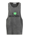 Joshua Sanders Woman Tank Top Charcoal Size M Cotton In Multi