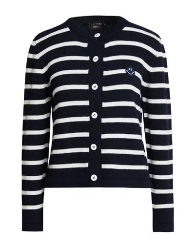 Joshua Sanders X Smiley World Woman Cardigan Navy Size M Merino Wool, Viscose, Polyamide, Cashmere In Multi
