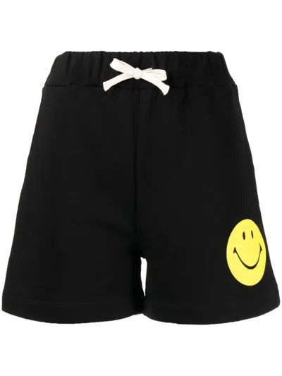 Joshua*s Joshua's Smiley Logo Cotton Shorts In Black