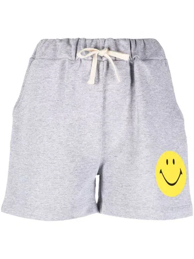 Joshua*s Joshua's Smiley Logo Cotton Shorts In Grey