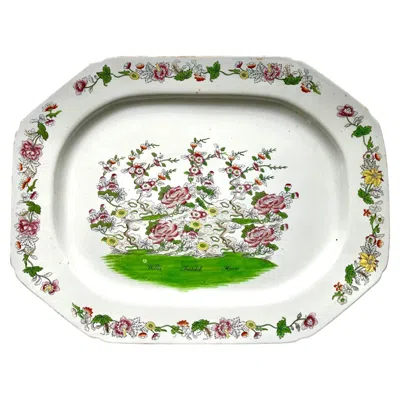 Pre-owned Josiah Spode Rare Spode 'willis Thatch'd House' London Trial Pattern Platter, Circa 1810 In Gray