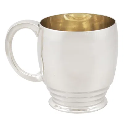 Pre-owned Josiah Williams & Co. Art Deco Sterling Silver Christening Mug By Josiah Williams, 1936